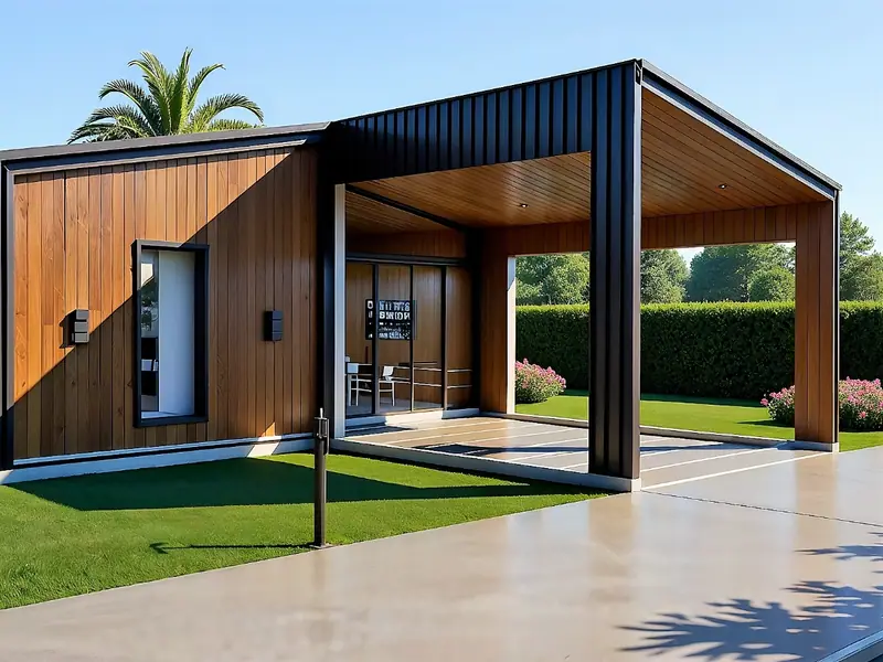 Render del modelo Nogal, frente con galería
